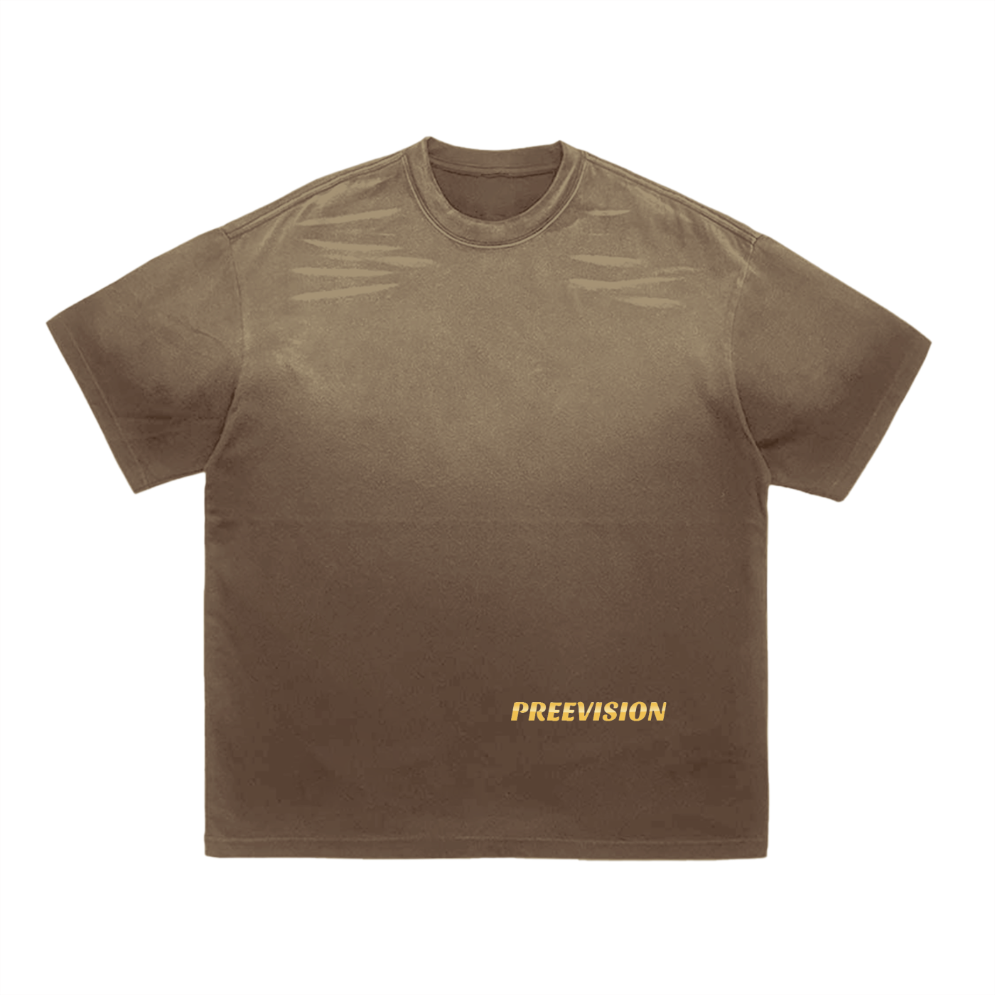 PREEVISION Vintage Washed Tiger Stripes Dyed Gradient T-Shirt - 250 GSM
