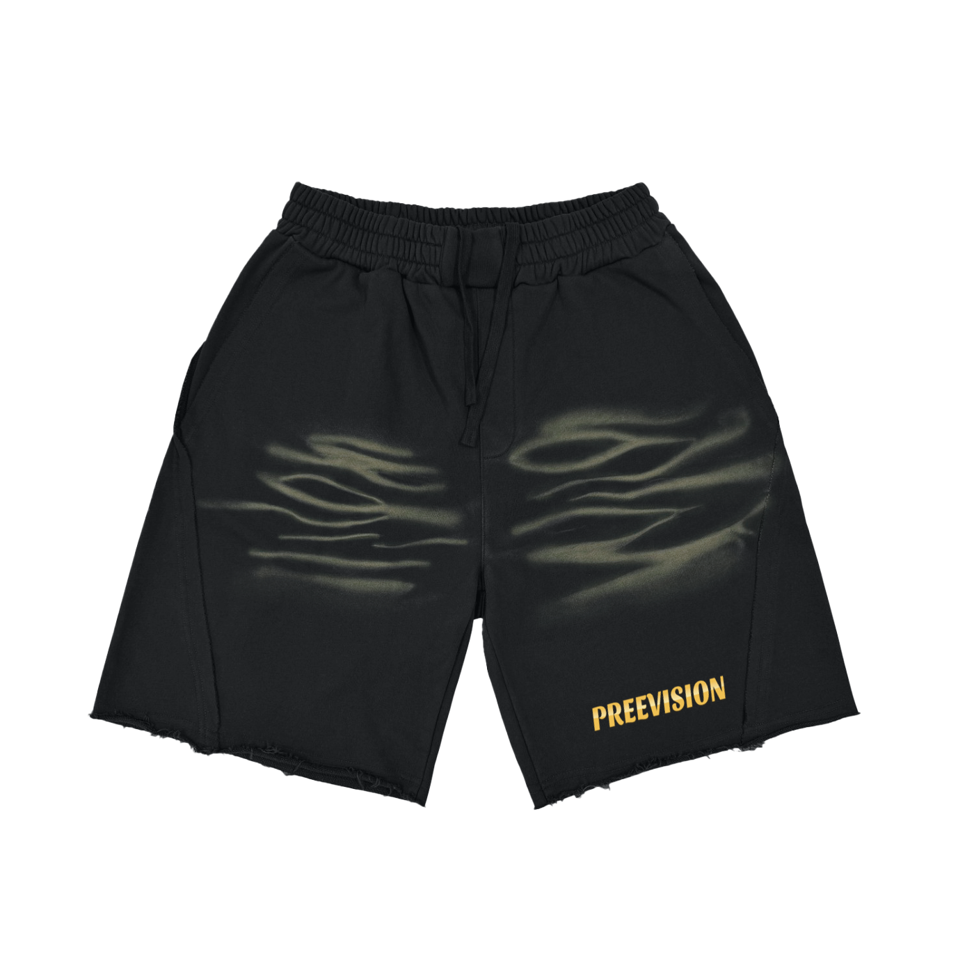 PREEVISION MENS Heavyweight  Vintage Washed  Tiger Stripes Short Pants