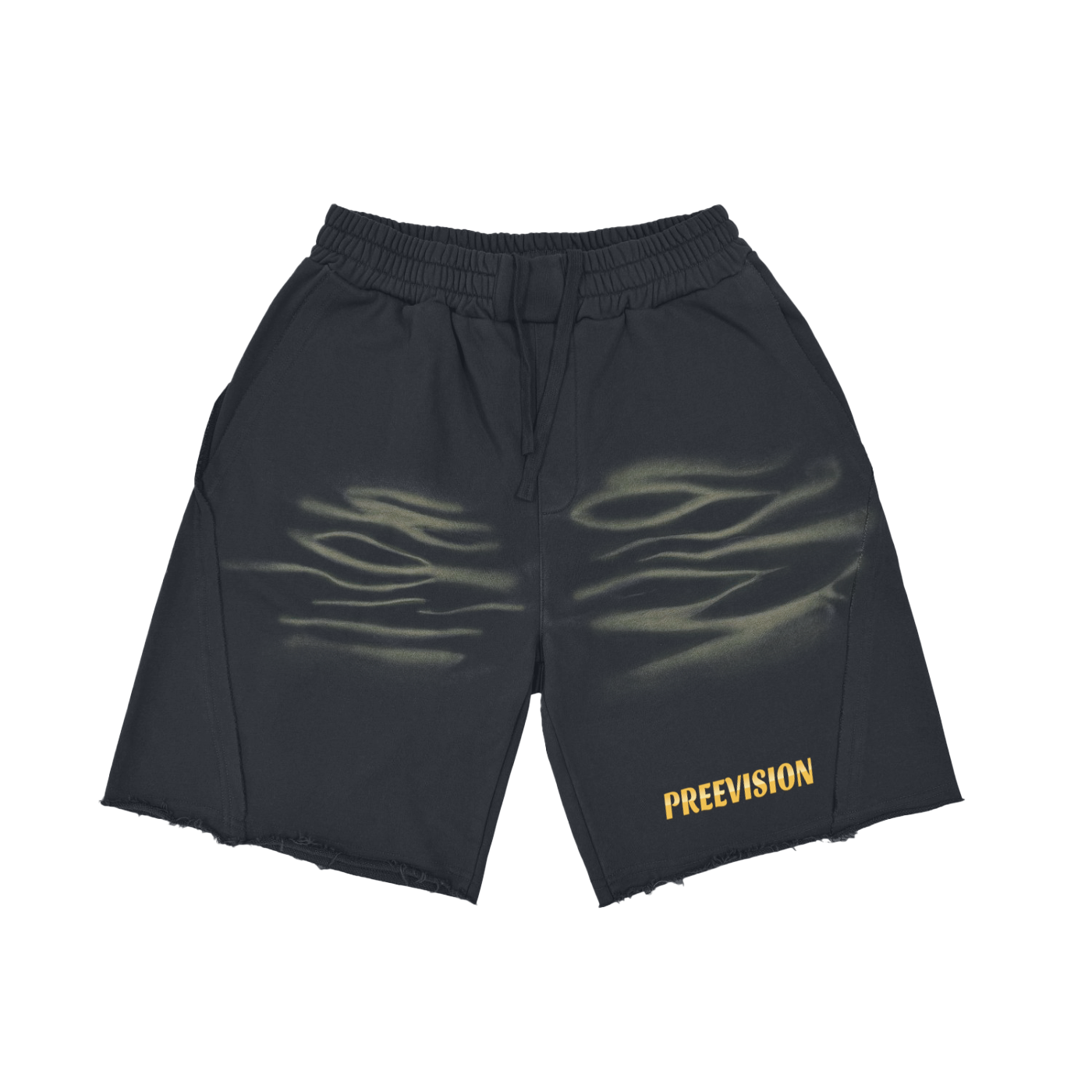 PREEVISION MENS Heavyweight  Vintage Washed  Tiger Stripes Short Pants