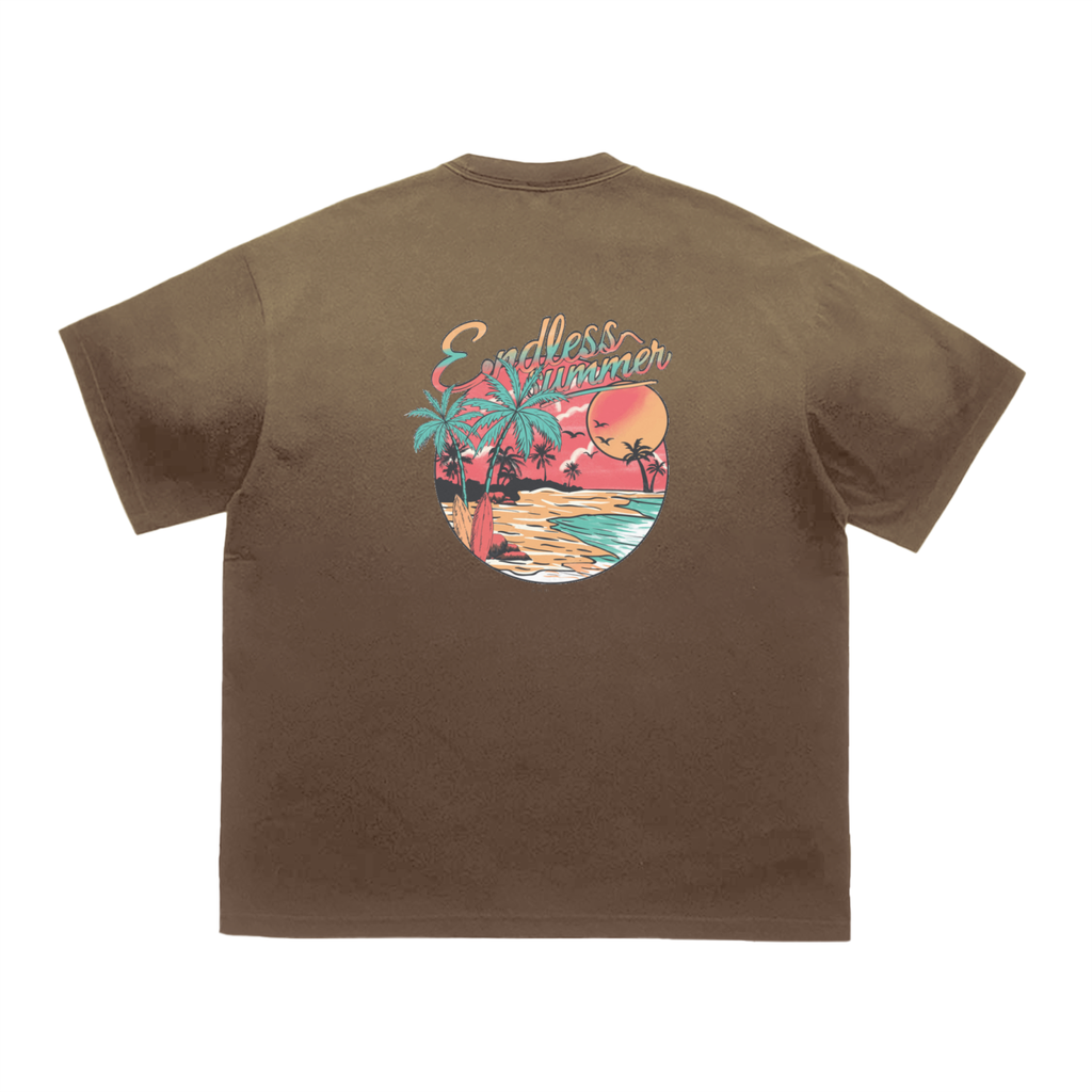 PREEVISION Vintage Washed Tiger Stripes Dyed Gradient T-Shirt - 250 GSM