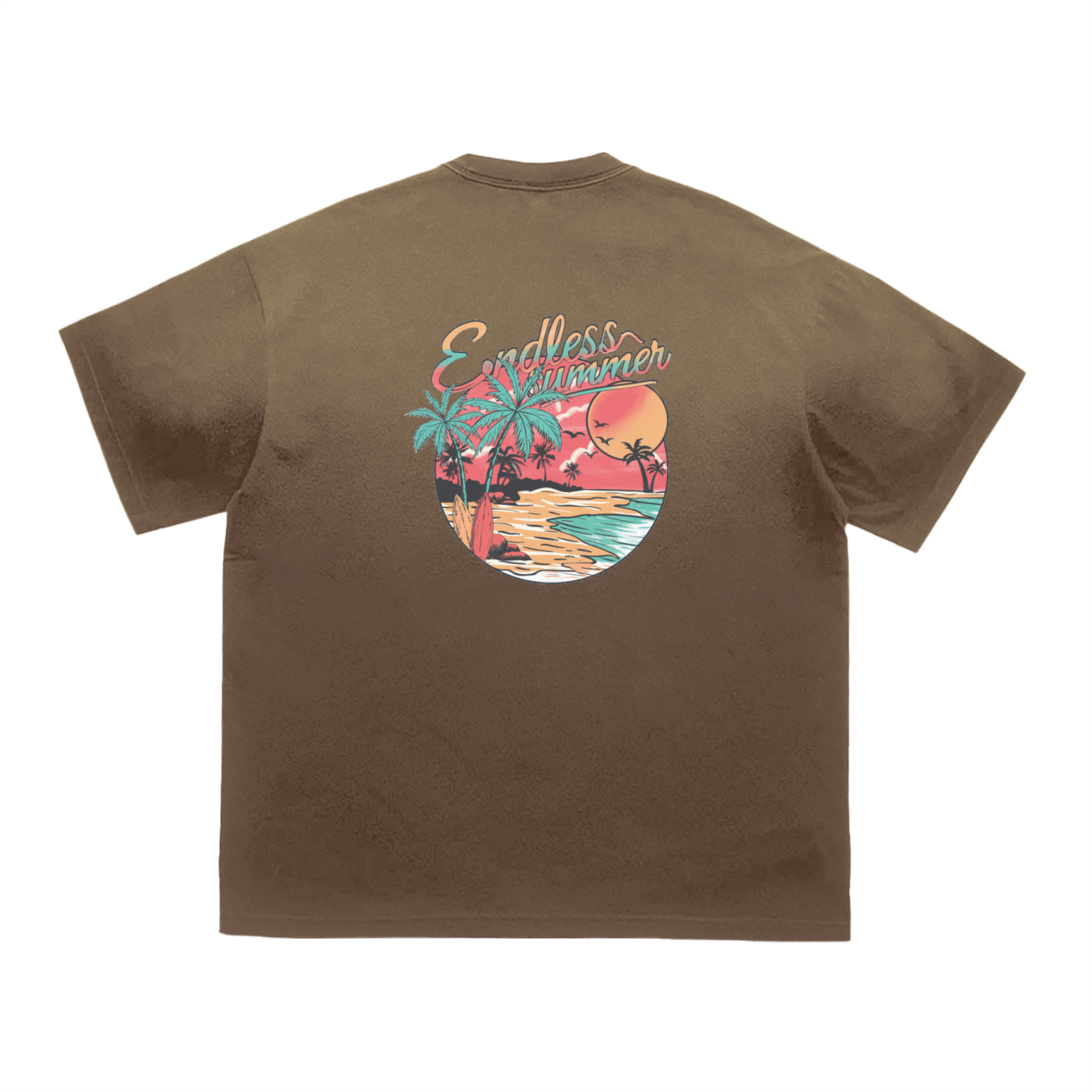 PREEVISION Vintage Washed Tiger Stripes Dyed Gradient T-Shirt - 250 GSM
