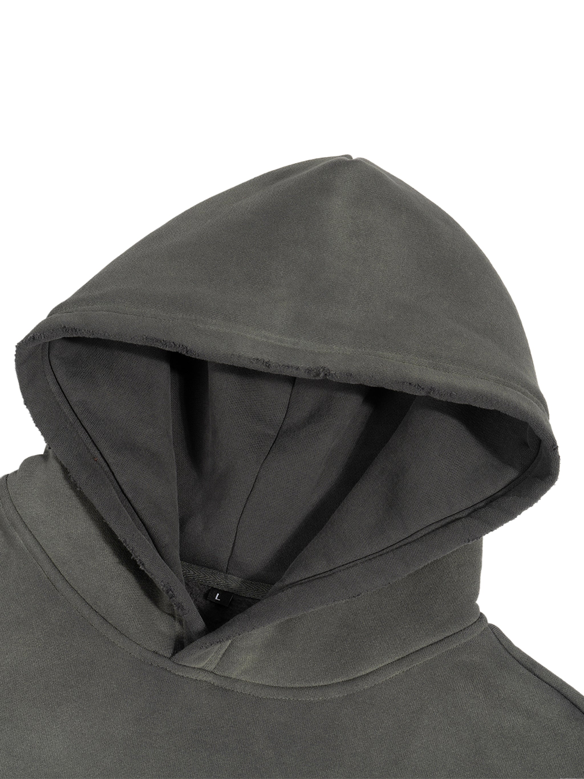 PREEVISION MENS Frayed Sunfade Boxy Fleece Hoodie